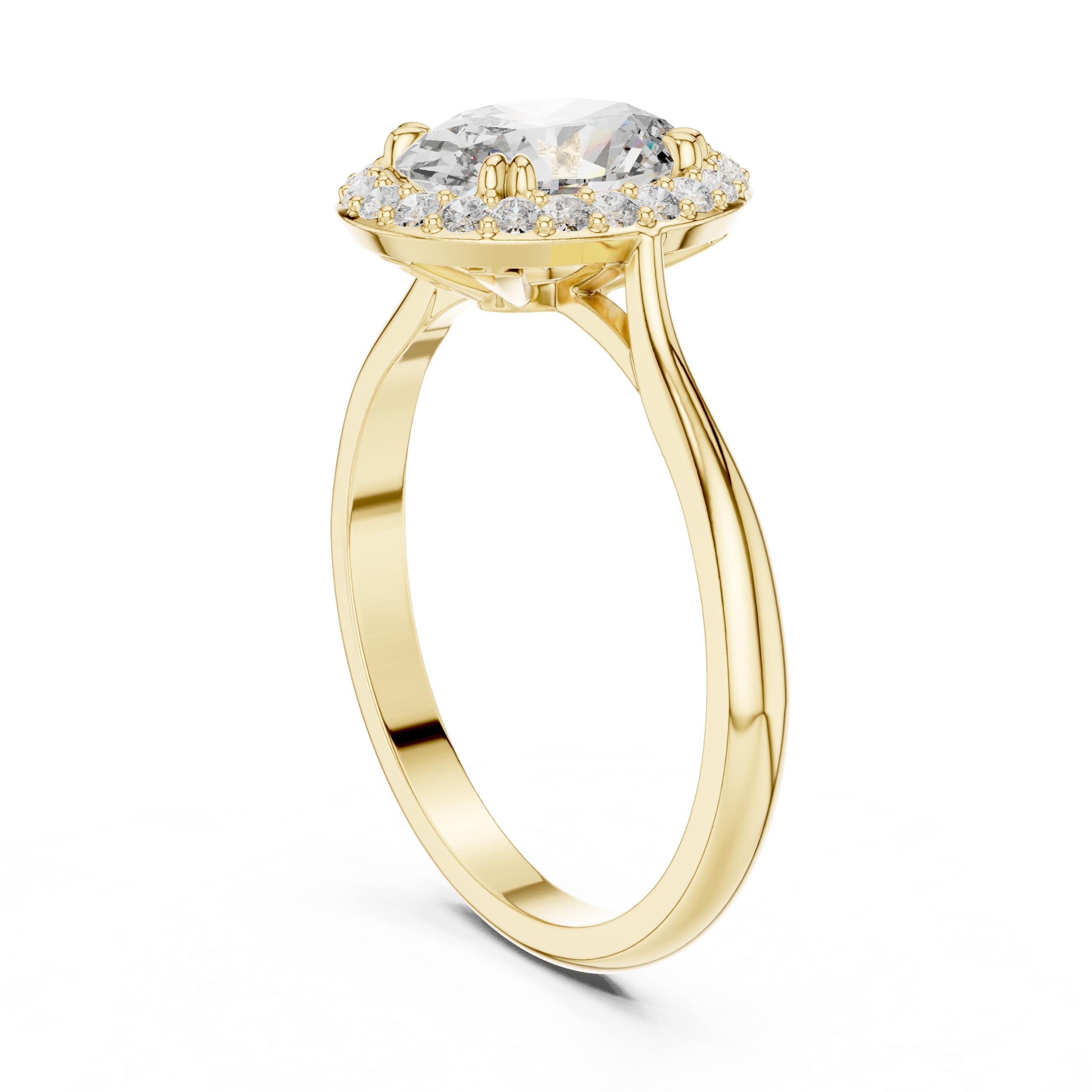 Elisora Oval Halo Engagement Ring | Classic Oval Cut with Diamond Halo | Moissanite or Lab Diamond in 10K/14K Gold or Silver