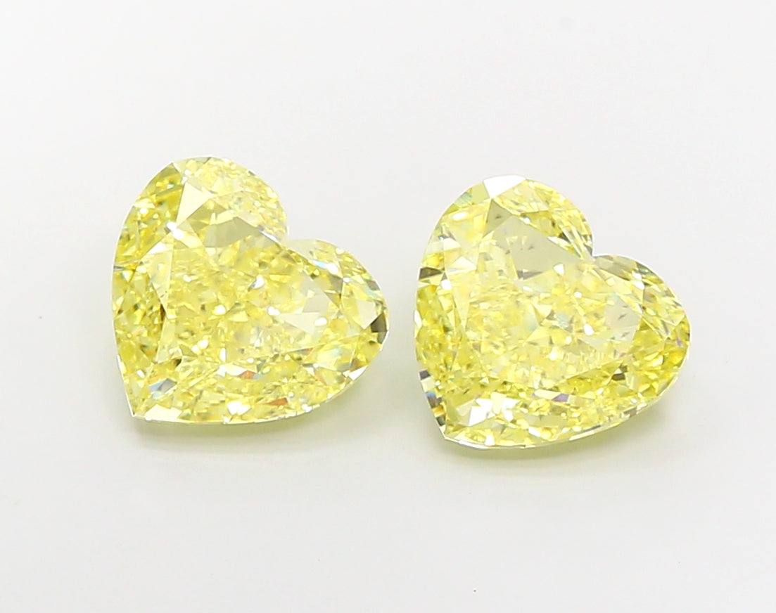 5.20 CT Fancy Intense Yellow Heart-Shaped Lab Grown Diamond • VS2 Clarity • IGI Certified