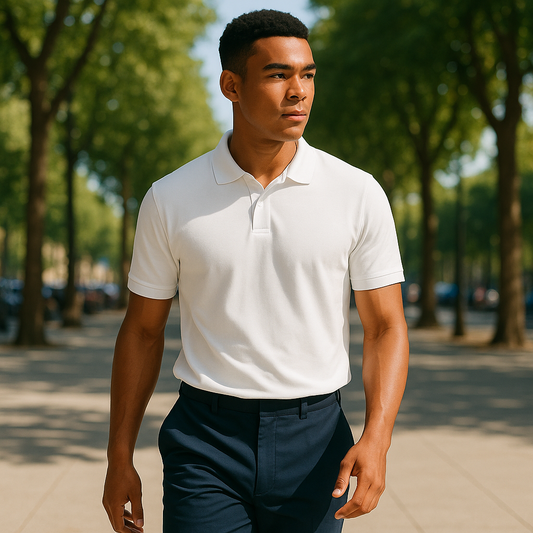 Classic Organic Piqué Polo · Pure White · The Elisora