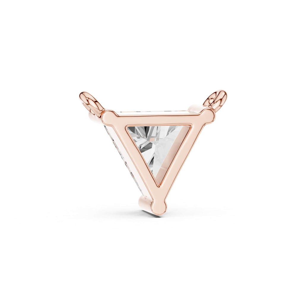 Minimalist Trillion-Cut Pendant Setting - 0.74 CT Triangle Solitaire Frame | Low-Profile DIY Necklace Component