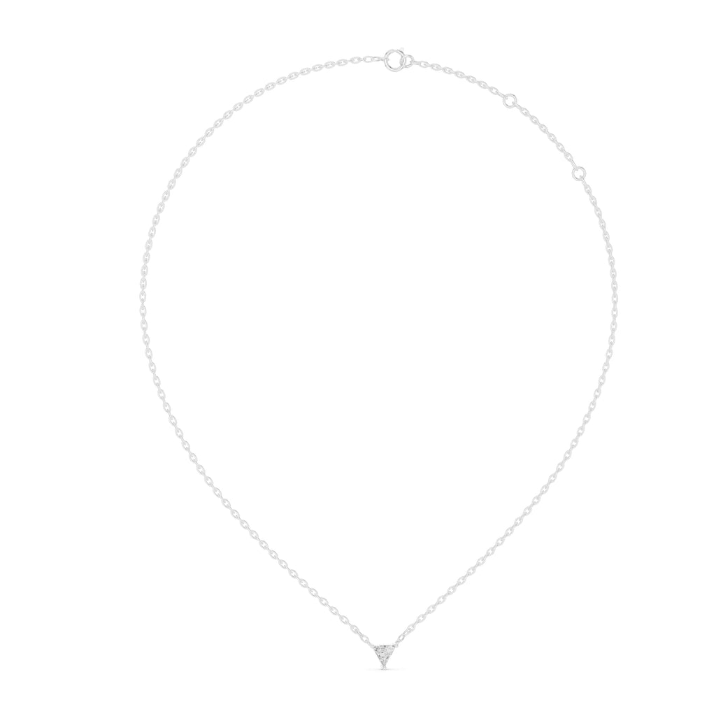 Minimalist Trillion-Cut Pendant Setting - 0.74 CT Triangle Solitaire Frame | Low-Profile DIY Necklace Component