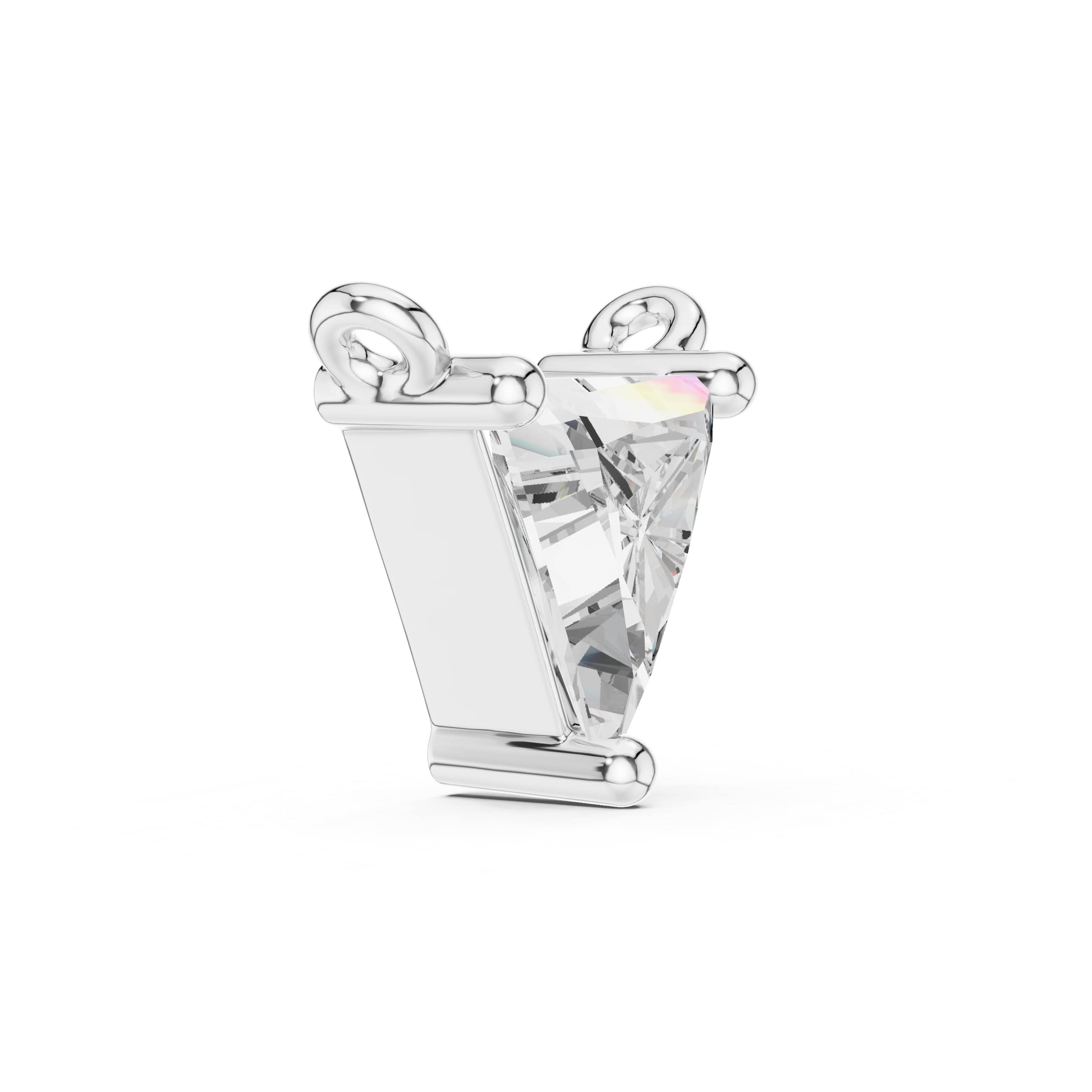 Minimalist Trillion-Cut Pendant Setting - 0.74 CT Triangle Solitaire Frame | Low-Profile DIY Necklace Component