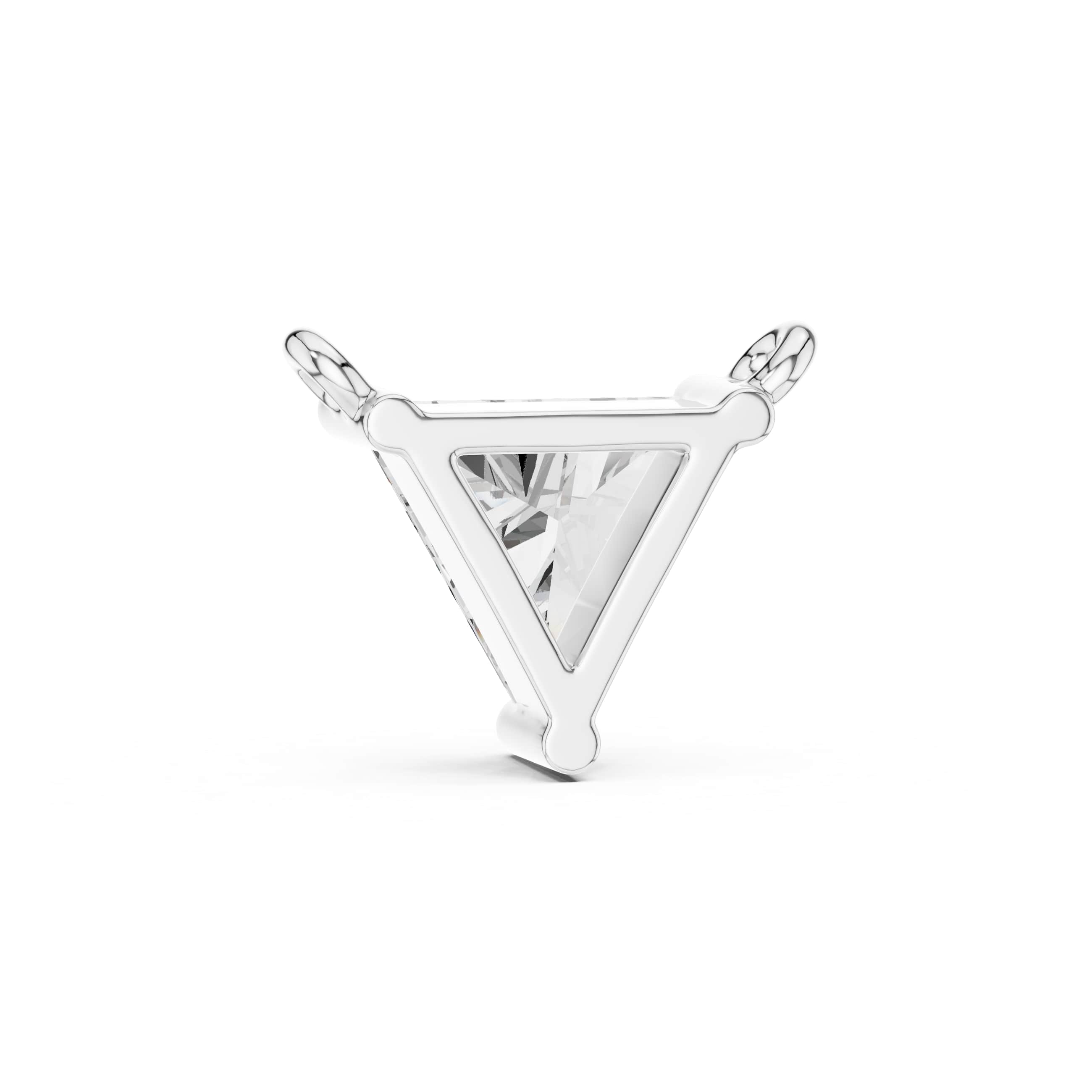 Minimalist Trillion-Cut Pendant Setting - 0.74 CT Triangle Solitaire Frame | Low-Profile DIY Necklace Component