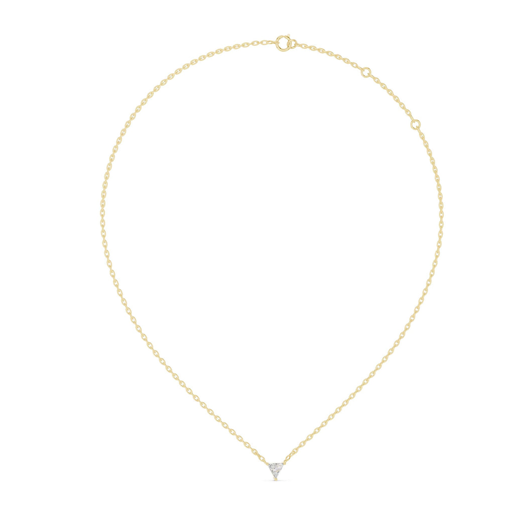 Minimalist Trillion-Cut Pendant Setting - 0.74 CT Triangle Solitaire Frame | Low-Profile DIY Necklace Component