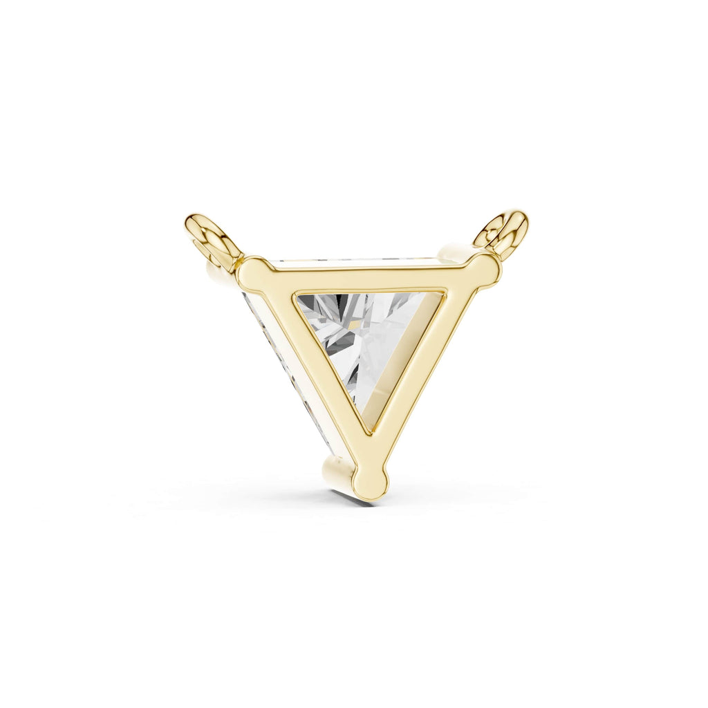 Minimalist Trillion-Cut Pendant Setting - 0.74 CT Triangle Solitaire Frame | Low-Profile DIY Necklace Component