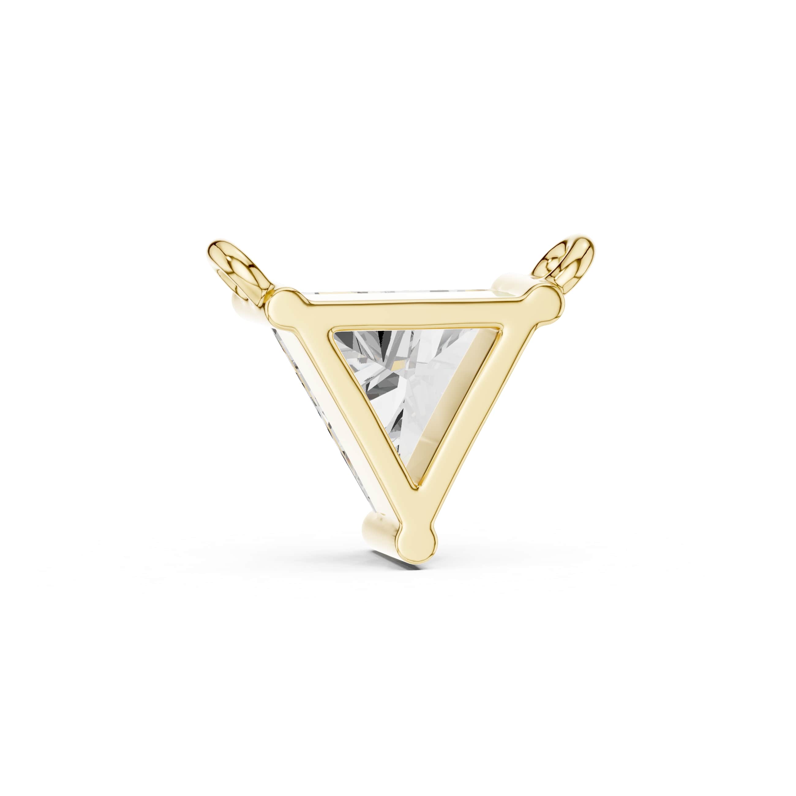 Minimalist Trillion-Cut Pendant Setting - 0.74 CT Triangle Solitaire Frame | Low-Profile DIY Necklace Component