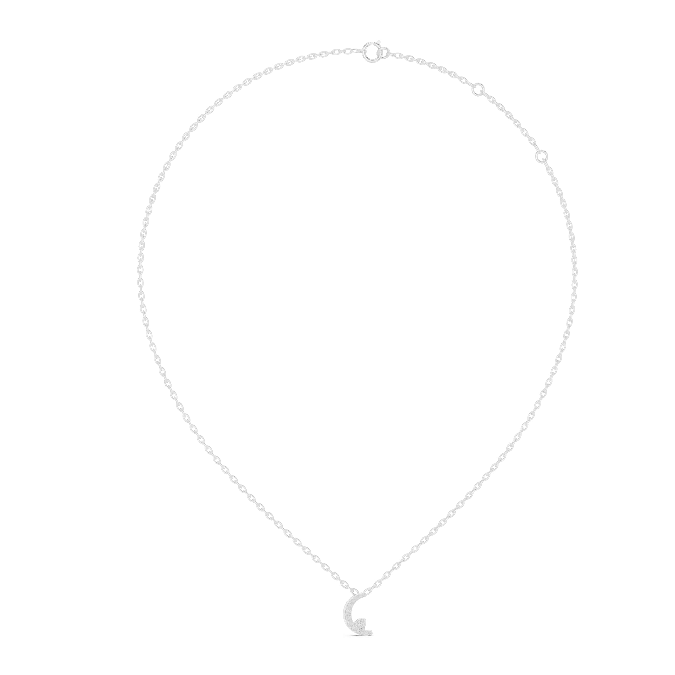 Crescent Moon Diamond Pendant with Micro-Pavé Detailing - 0.205 CT Celestial Minimalist Necklace | The Elisora Jewels