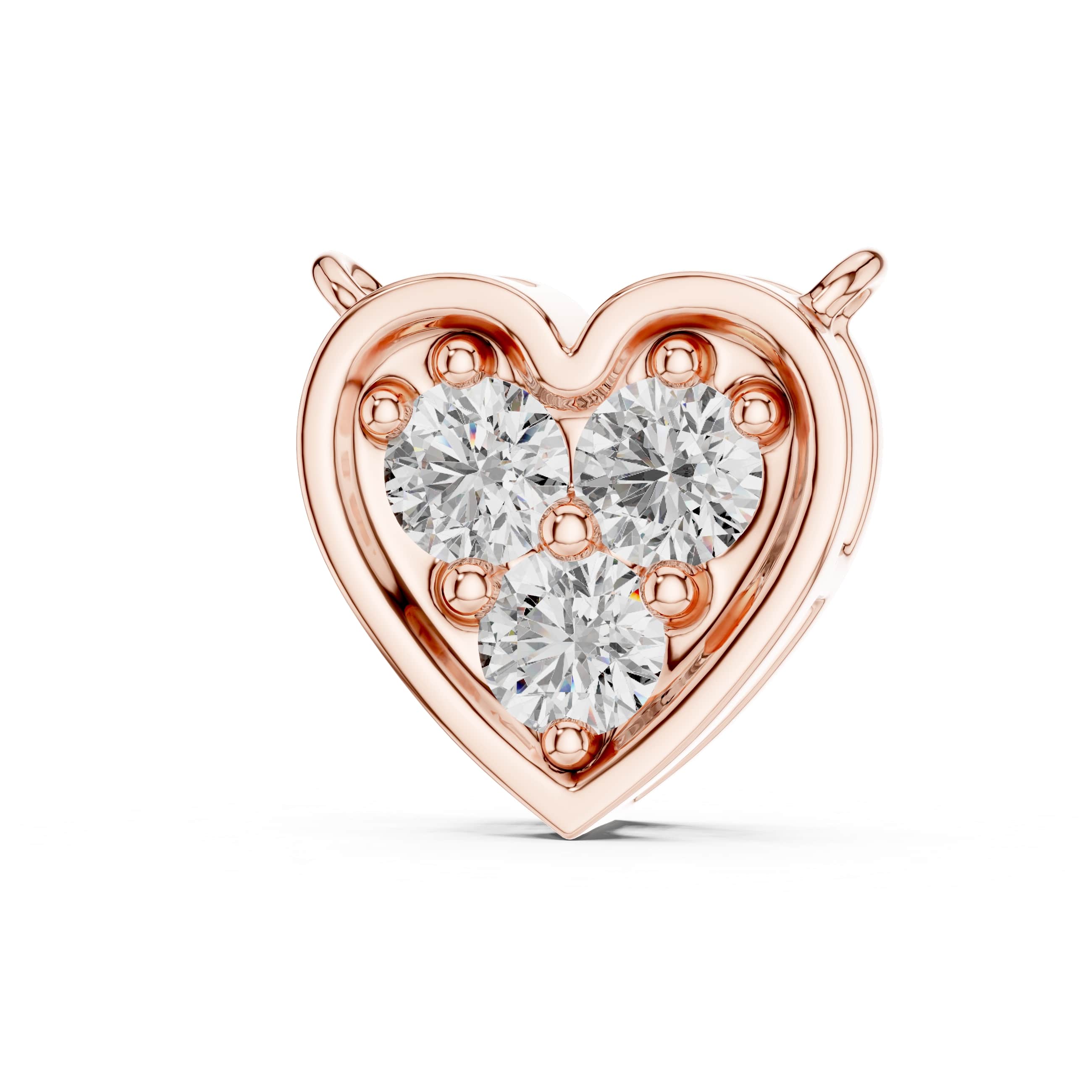 Heart Cluster Diamond Pendant with Round Brilliant Stones - 0.360 CT Dainty Everyday Necklace | The Elisora Jewels