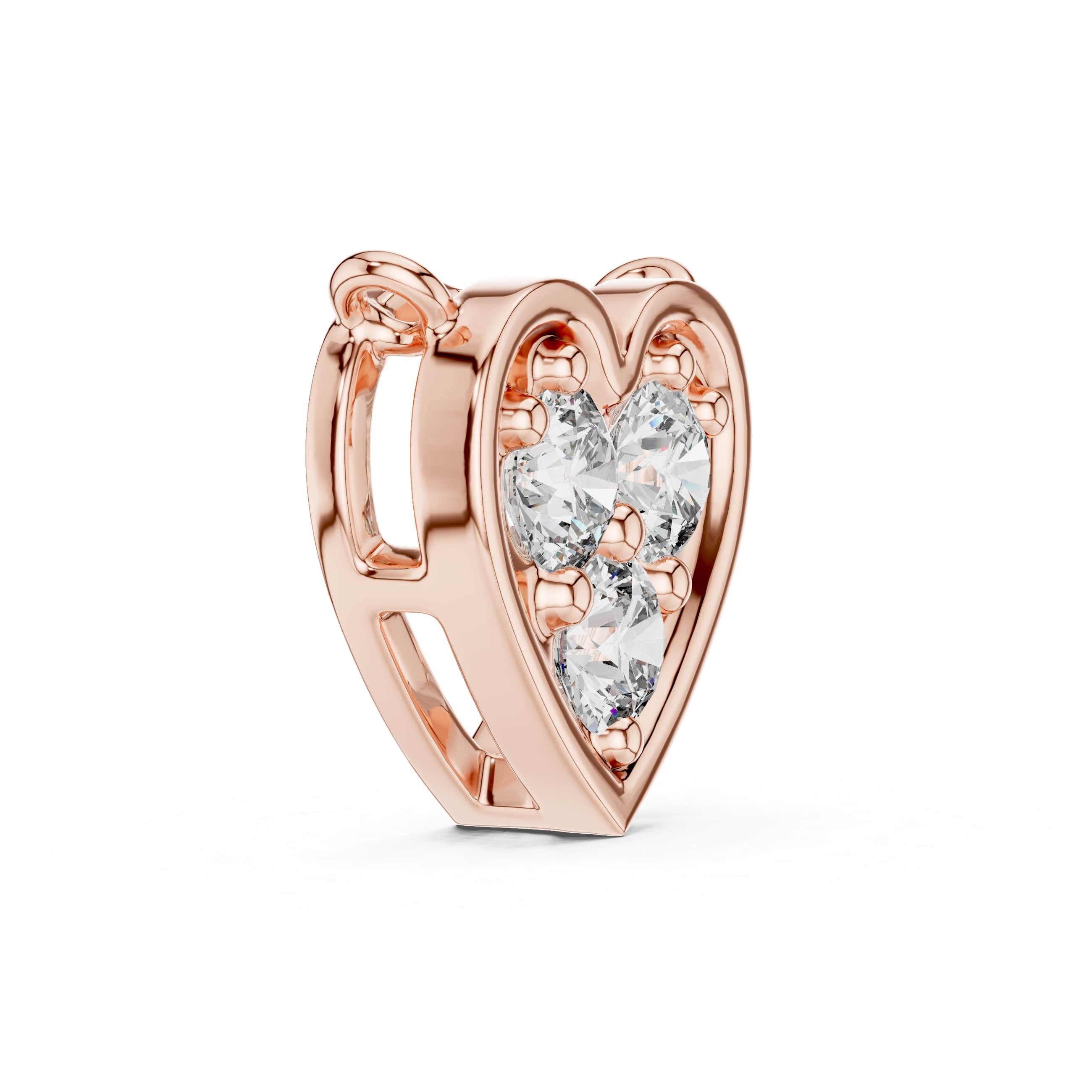 Heart Cluster Diamond Pendant with Round Brilliant Stones - 0.360 CT Dainty Everyday Necklace | The Elisora Jewels