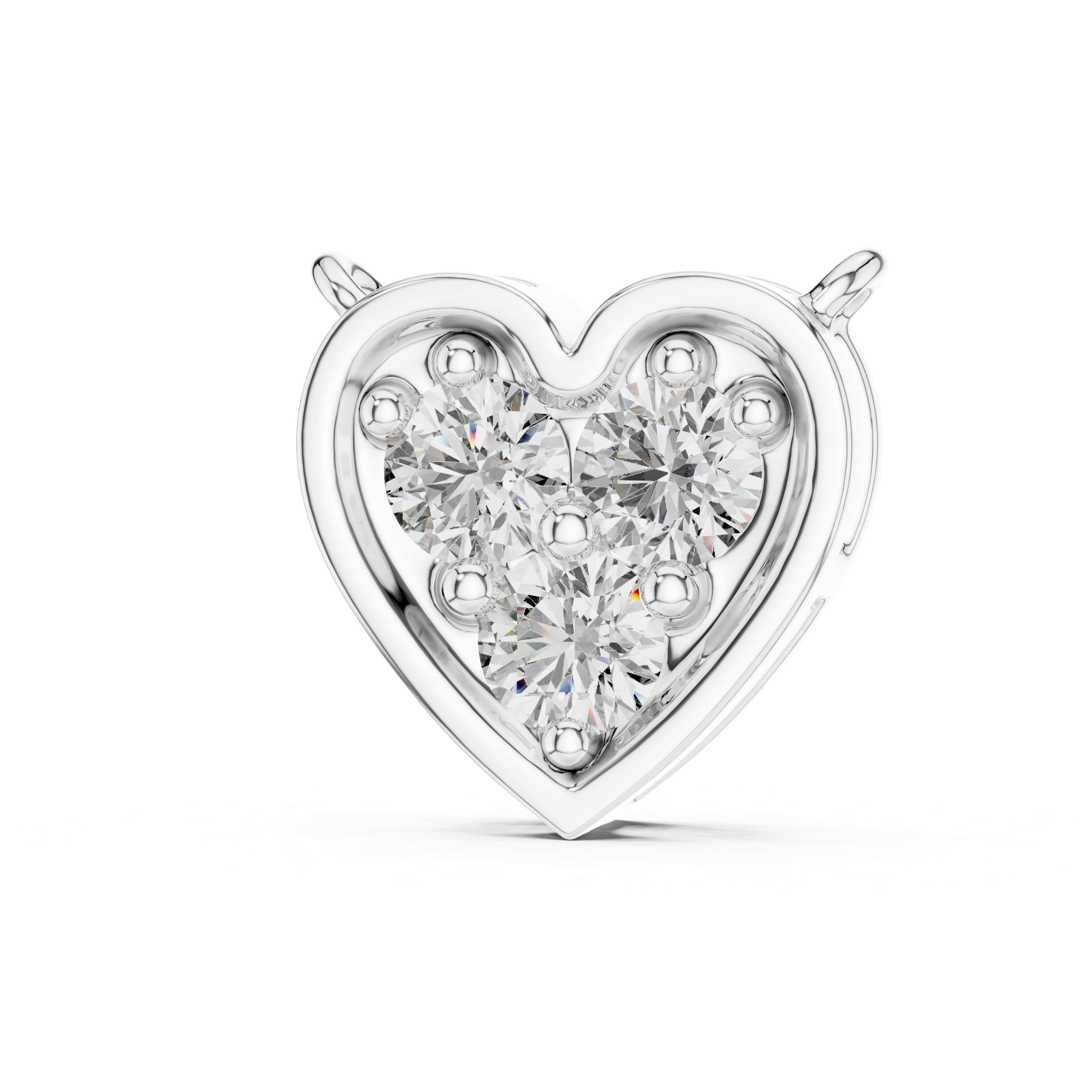 Heart Cluster Diamond Pendant with Round Brilliant Stones - 0.360 CT Dainty Everyday Necklace | The Elisora Jewels