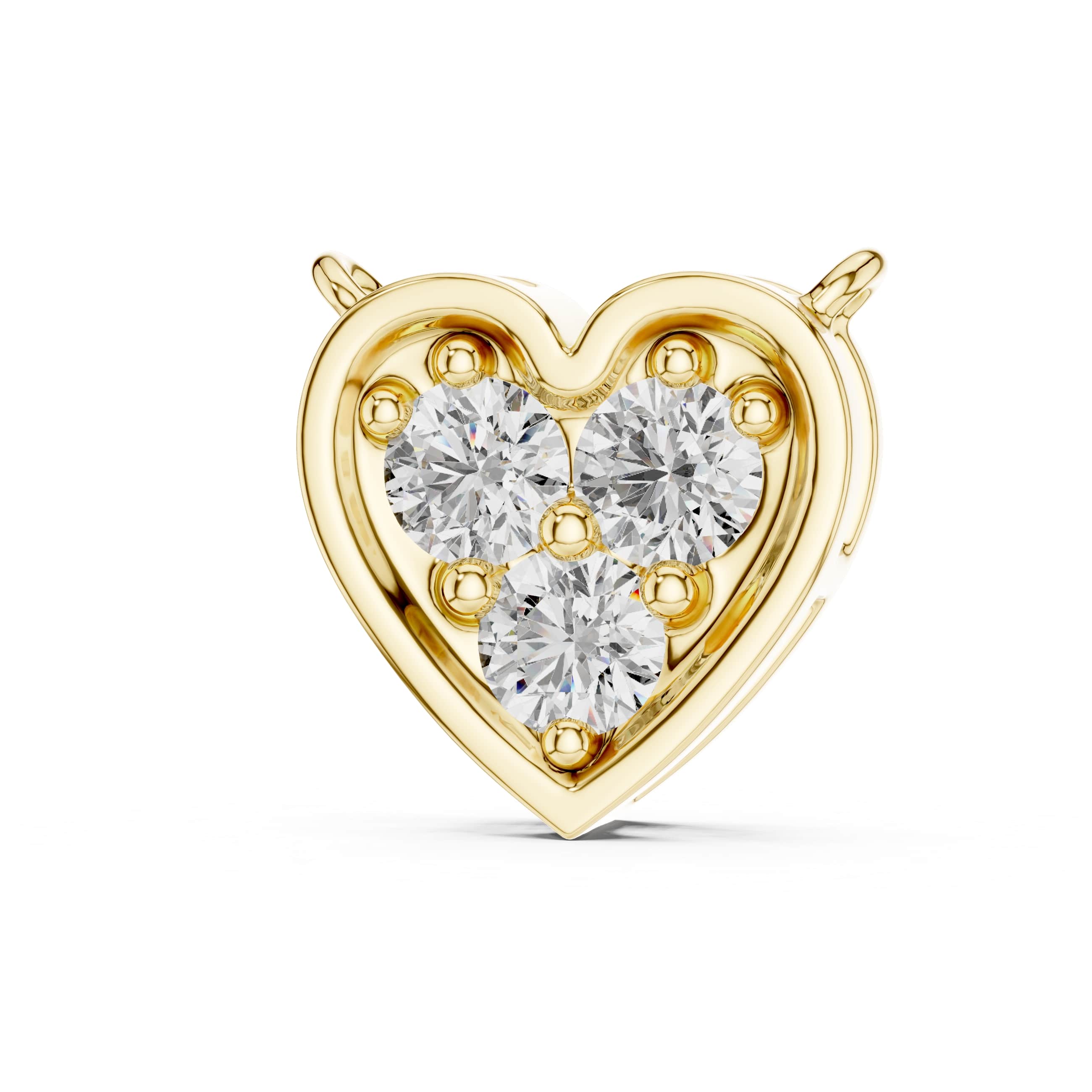 Heart Cluster Diamond Pendant with Round Brilliant Stones - 0.360 CT Dainty Everyday Necklace | The Elisora Jewels