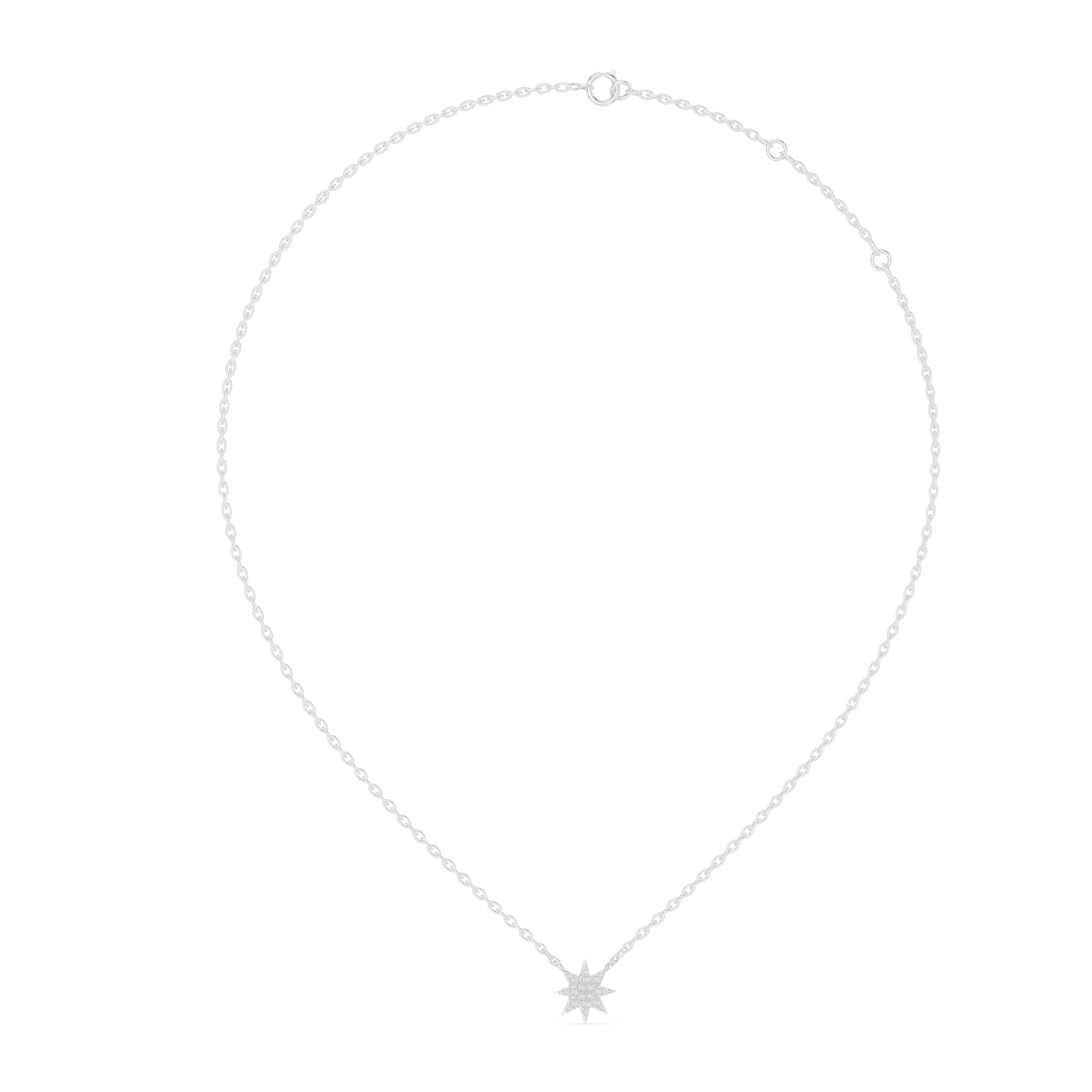 Eight-Point Star Gemstone Pendant - Micro-Set Sparkling Star Charm • Dainty Celestial Necklace for Women