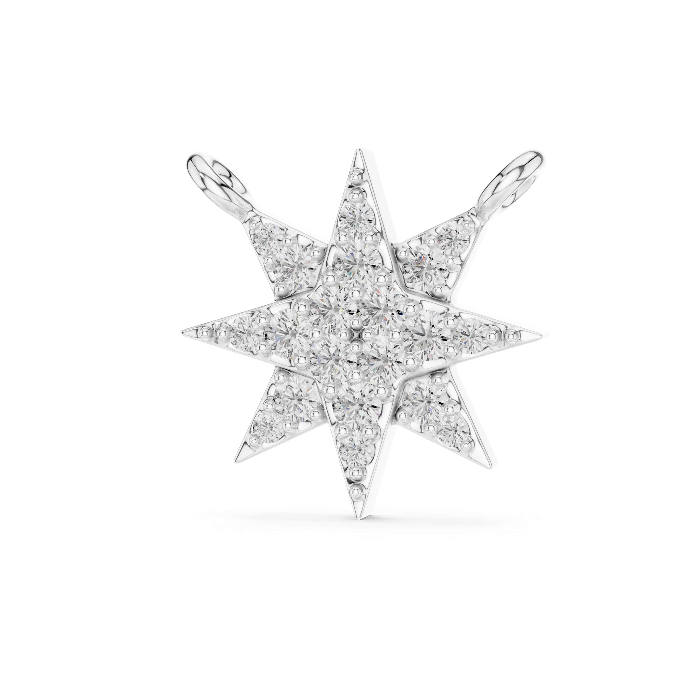 Eight-Point Star Gemstone Pendant - Micro-Set Sparkling Star Charm • Dainty Celestial Necklace for Women