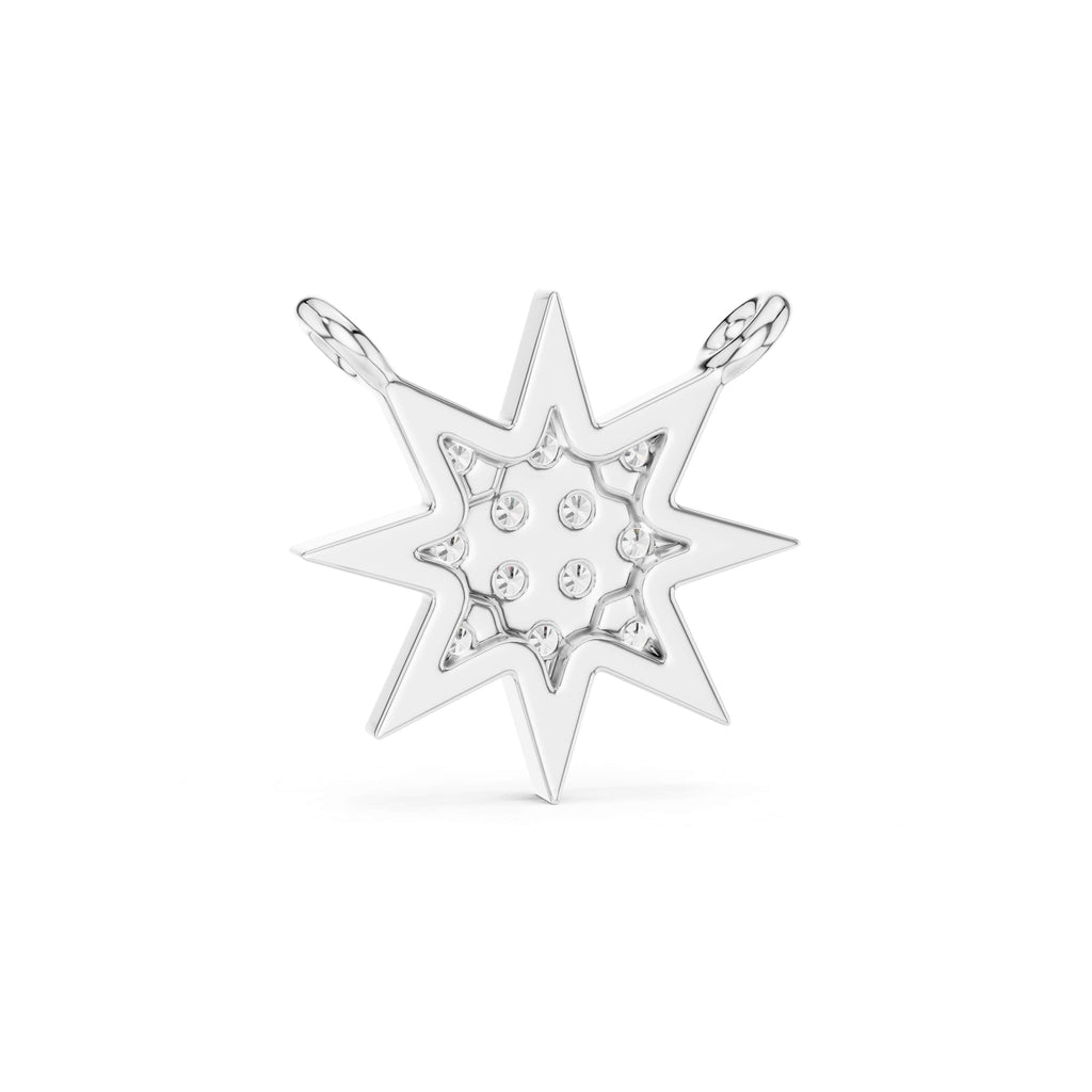 Eight-Point Star Gemstone Pendant - Micro-Set Sparkling Star Charm • Dainty Celestial Necklace for Women