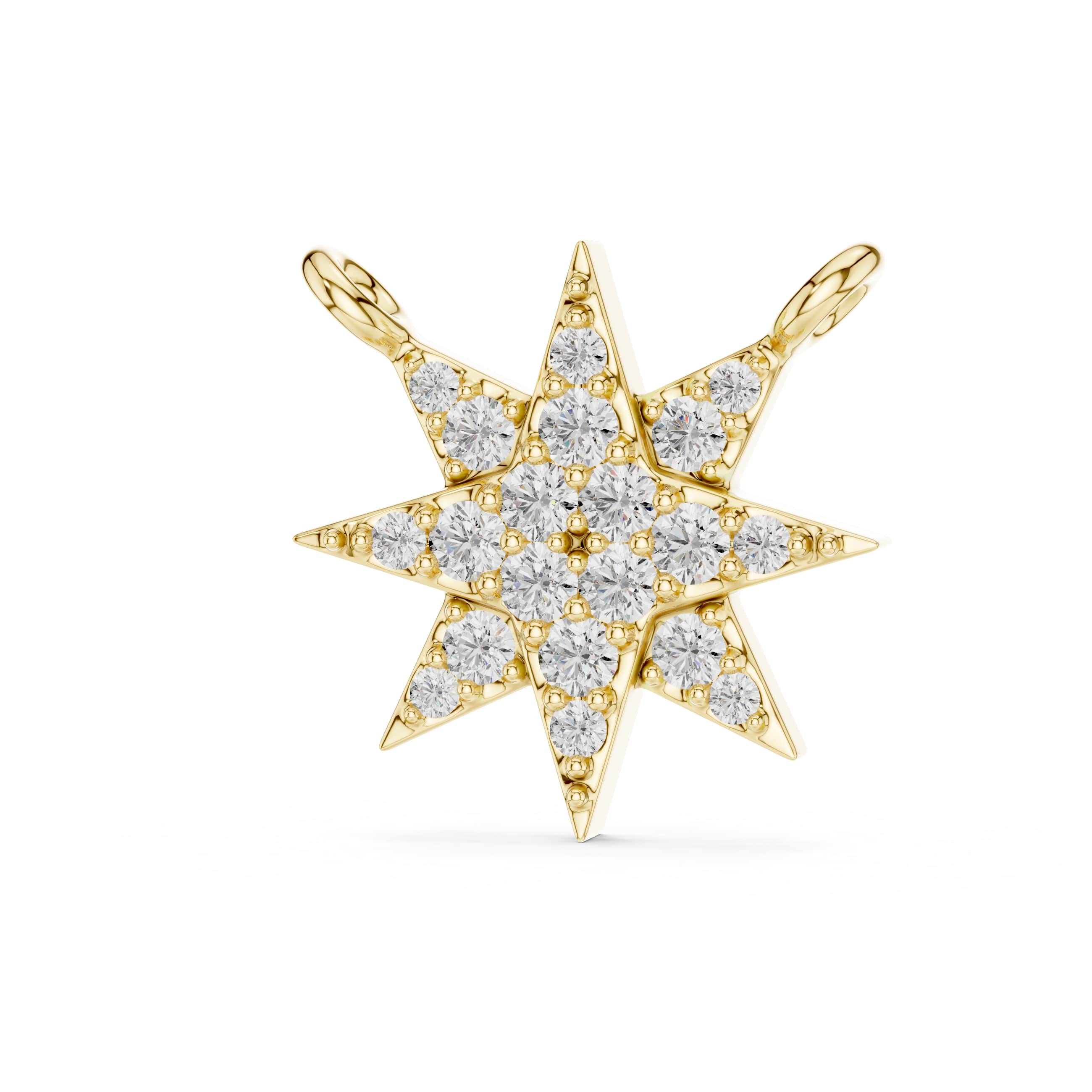 Eight-Point Star Gemstone Pendant - Micro-Set Sparkling Star Charm • Dainty Celestial Necklace for Women