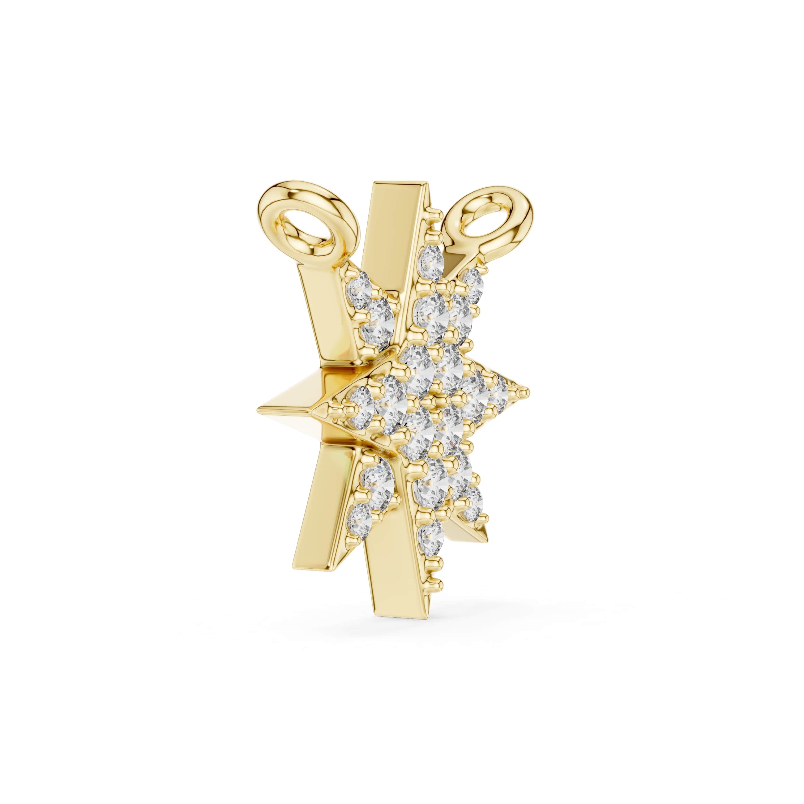 Eight-Point Star Gemstone Pendant - Micro-Set Sparkling Star Charm • Dainty Celestial Necklace for Women