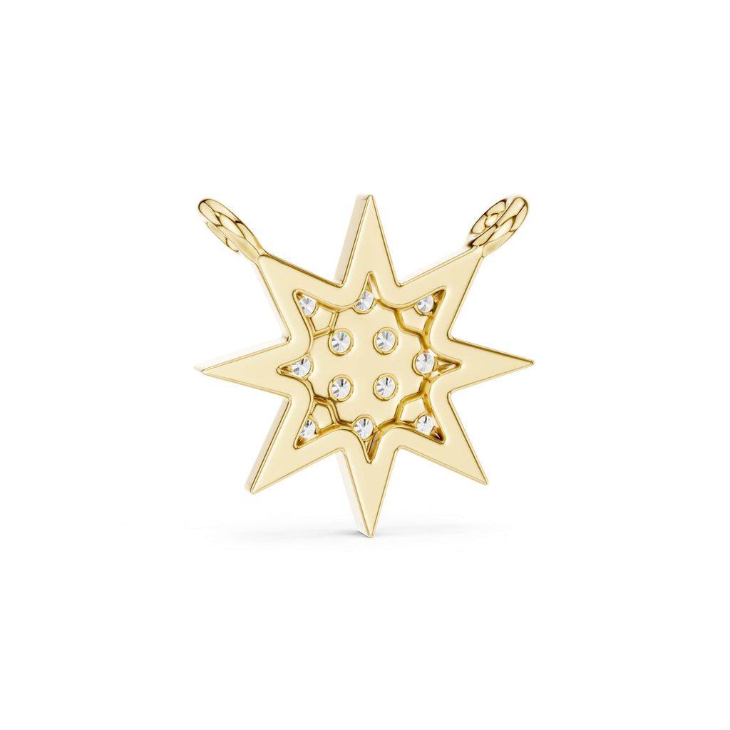Eight-Point Star Gemstone Pendant - Micro-Set Sparkling Star Charm • Dainty Celestial Necklace for Women