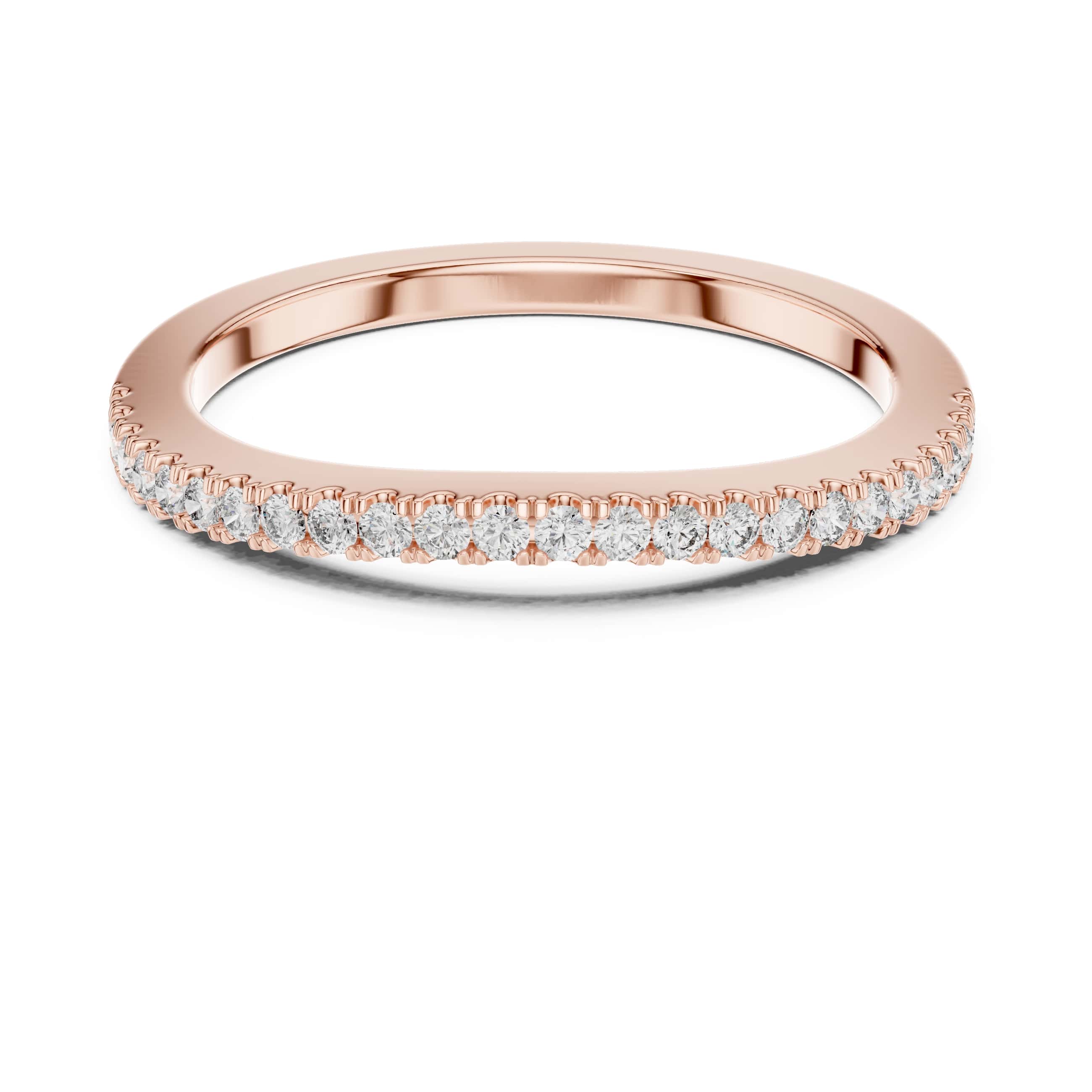 Classic Moissanite Half-Eternity Band for Women - Dainty Stackable Wedding & Anniversary Ring in 925 Silver or 10K/14K Gold | The Elisora Jewels