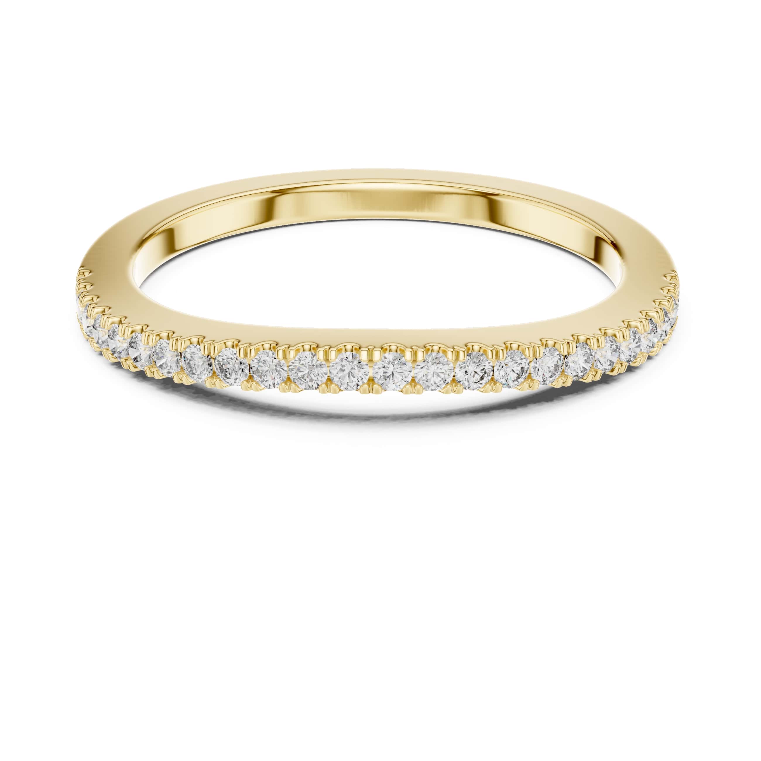 Classic Moissanite Half-Eternity Band for Women - Dainty Stackable Wedding & Anniversary Ring in 925 Silver or 10K/14K Gold | The Elisora Jewels