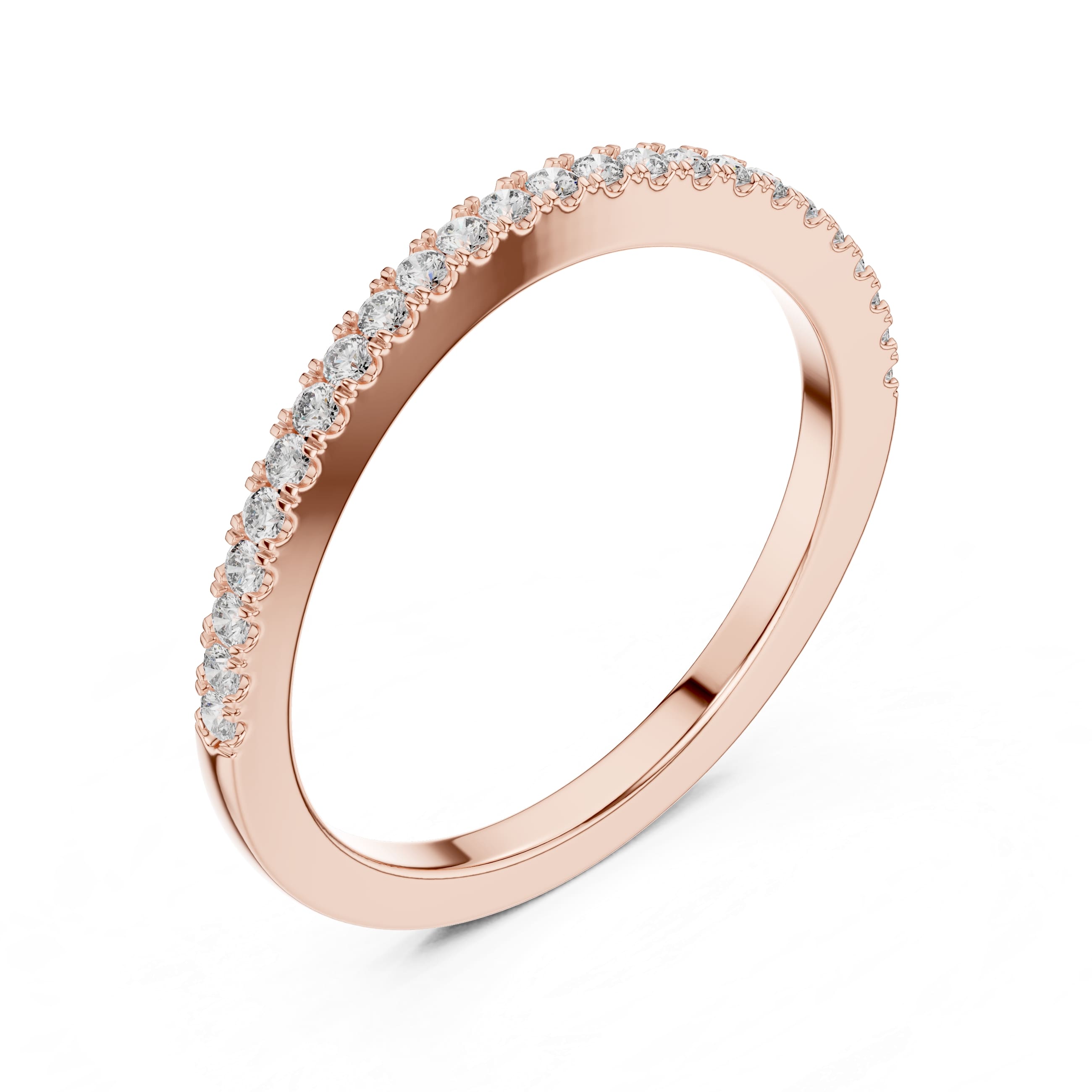 Classic Moissanite Half-Eternity Band for Women - Dainty Stackable Wedding & Anniversary Ring in 925 Silver or 10K/14K Gold | The Elisora Jewels