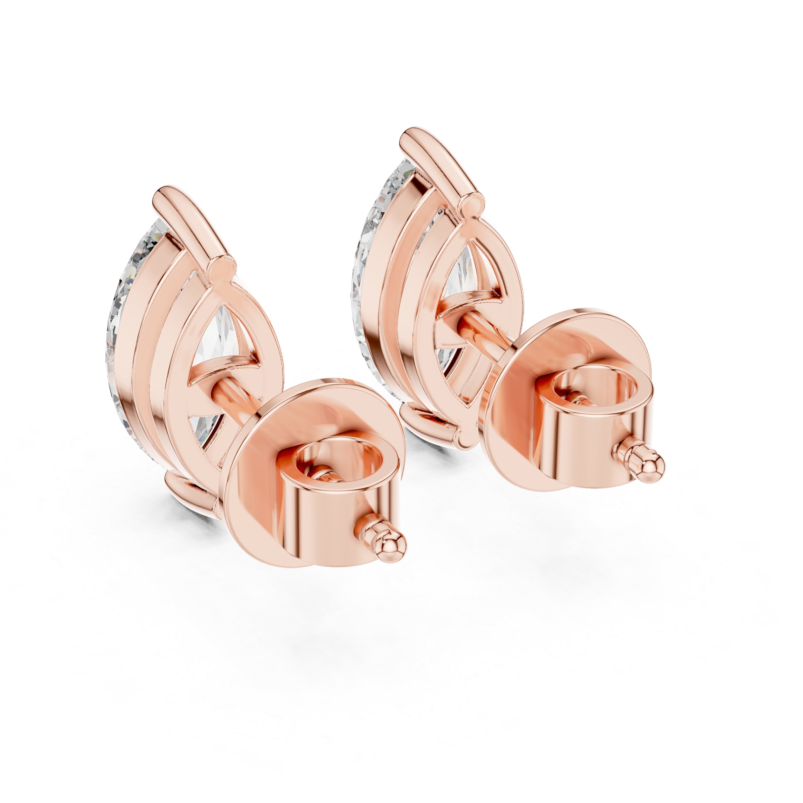 Marquise-Cut Solitaire Stud Earrings - 0.75 CT Each | Elegant Minimalist Marquise Gemstone Studs for Everyday Luxury