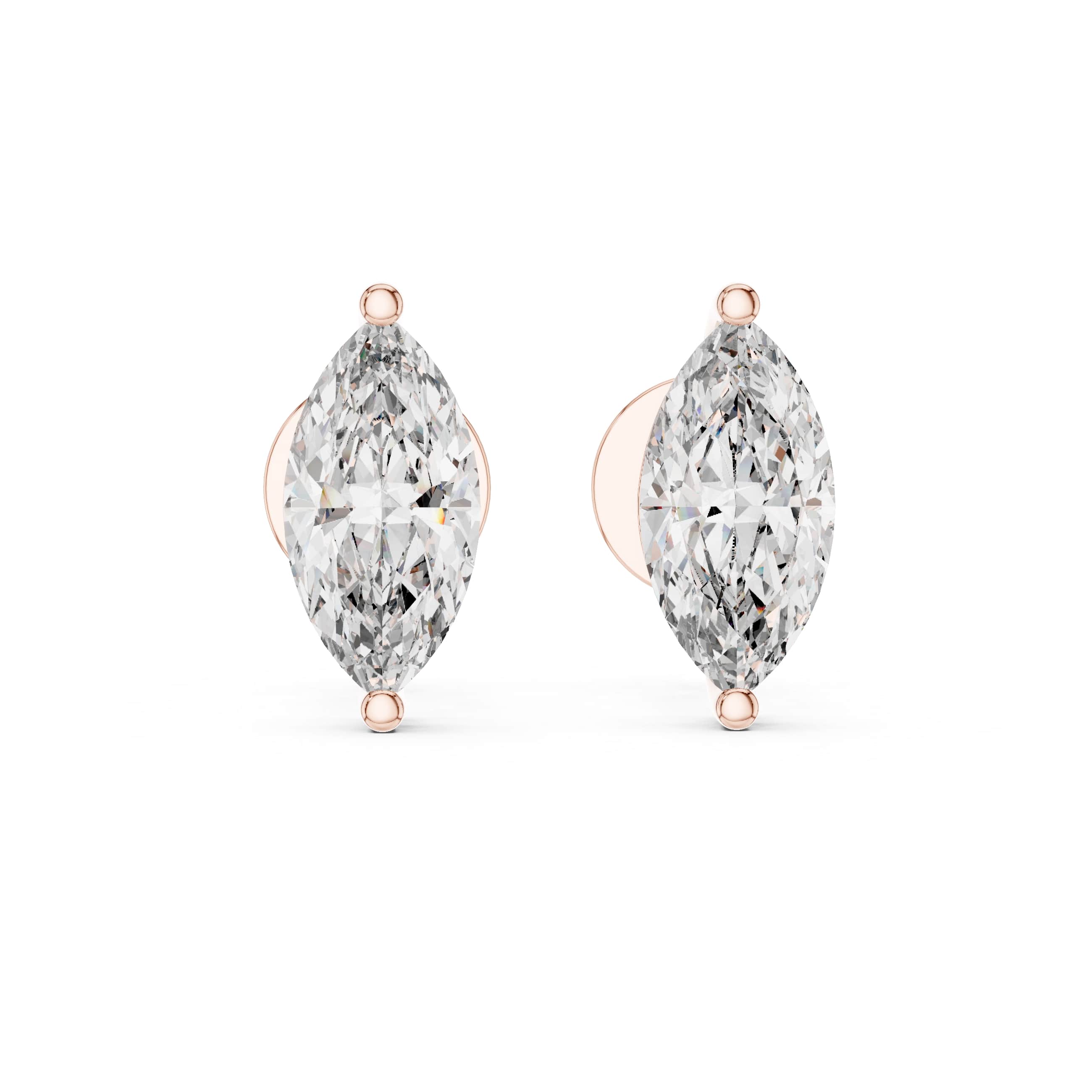 Marquise-Cut Solitaire Stud Earrings - 0.75 CT Each | Elegant Minimalist Marquise Gemstone Studs for Everyday Luxury