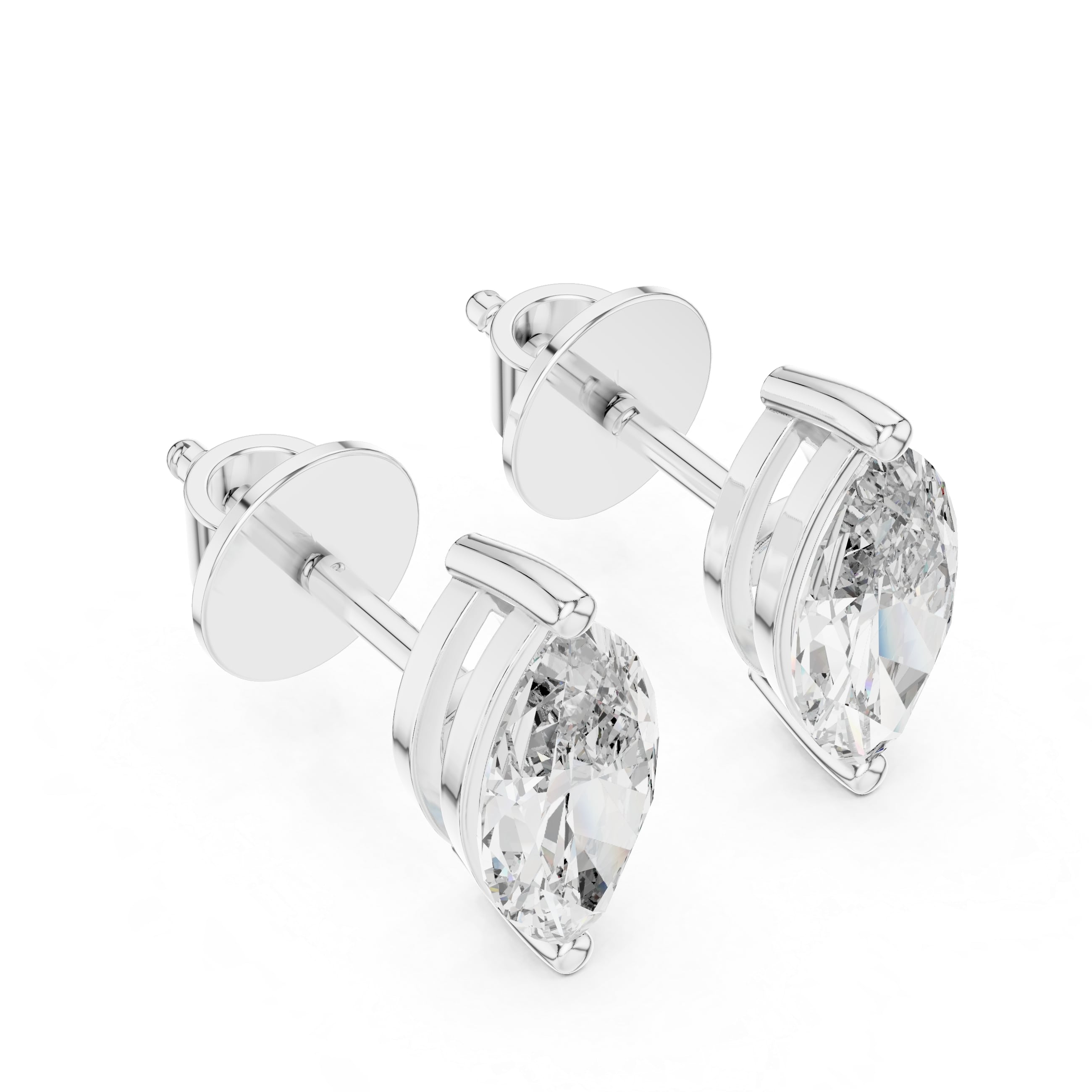 Marquise-Cut Solitaire Stud Earrings - 0.75 CT Each | Elegant Minimalist Marquise Gemstone Studs for Everyday Luxury