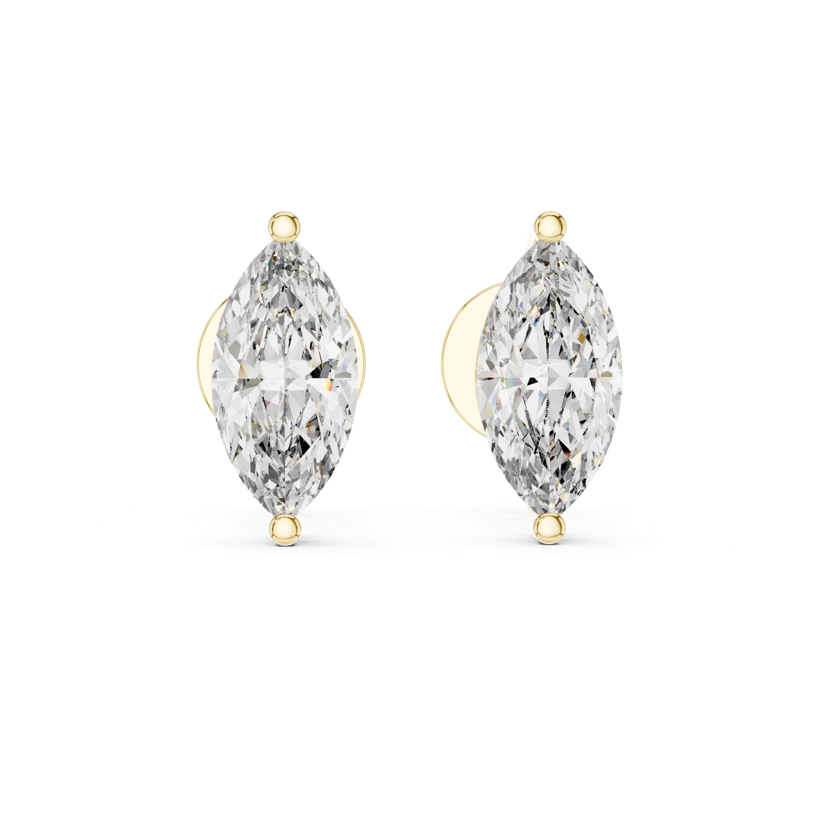 Marquise-Cut Solitaire Stud Earrings - 0.75 CT Each | Elegant Minimalist Marquise Gemstone Studs for Everyday Luxury