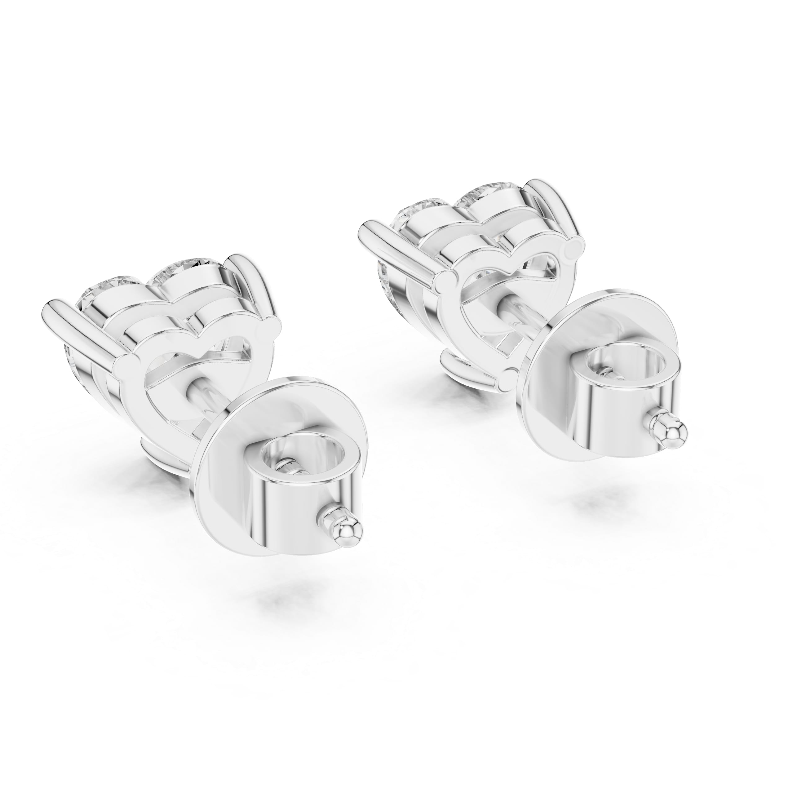 Heart-Shaped Solitaire Stud Earrings - 0.75 CT Each | Dainty Prong-Set Heart Studs for Everyday Elegance