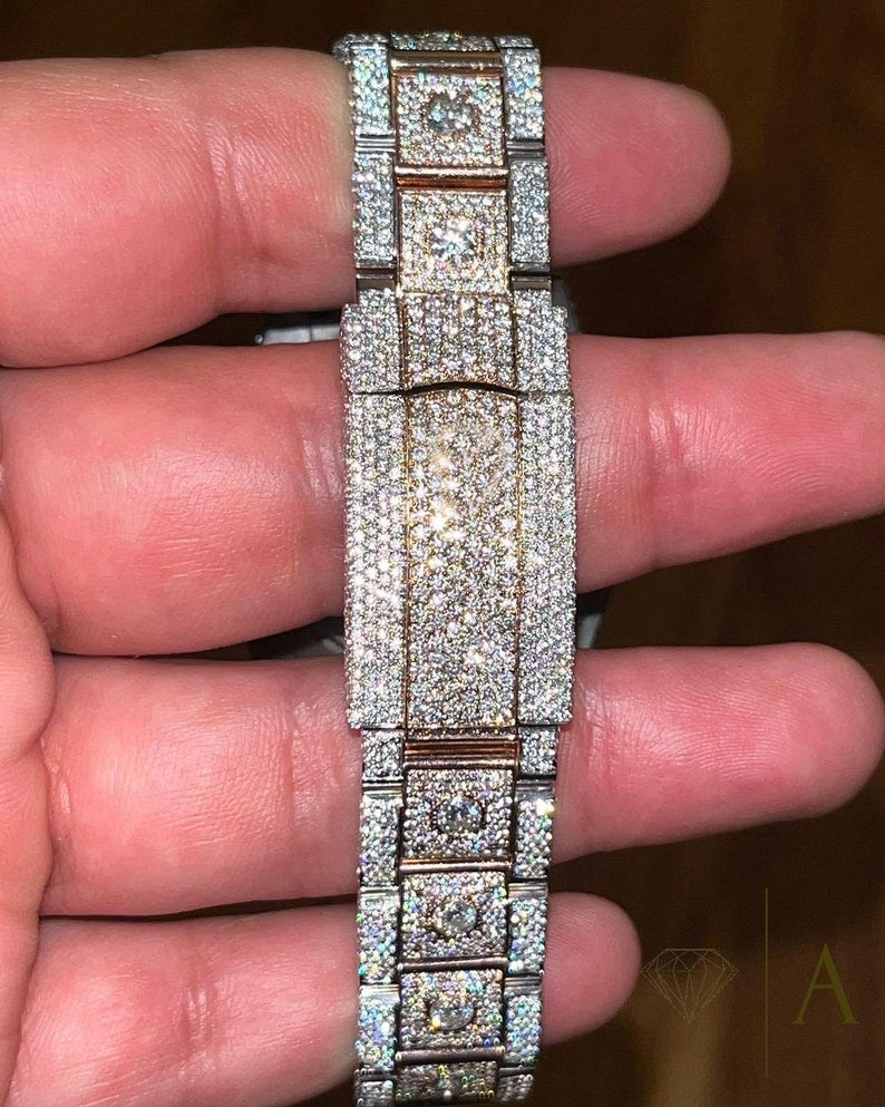 Elisora Iced Moissanite Automatic Watch - 29 CT VVS1 Diamond-Studded 904 Stainless Steel | Luxury Hip-Hop Statement Timepiece
