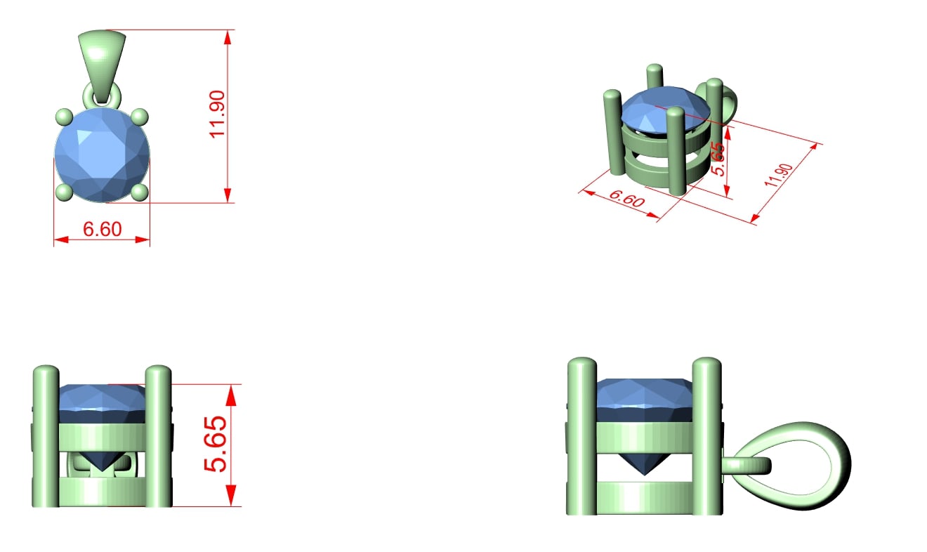 Minimalist Round Solitaire Pendant - 1.00 CT • 6.6mm Stone • Classic Four-Prong Charm for Everyday Elegance