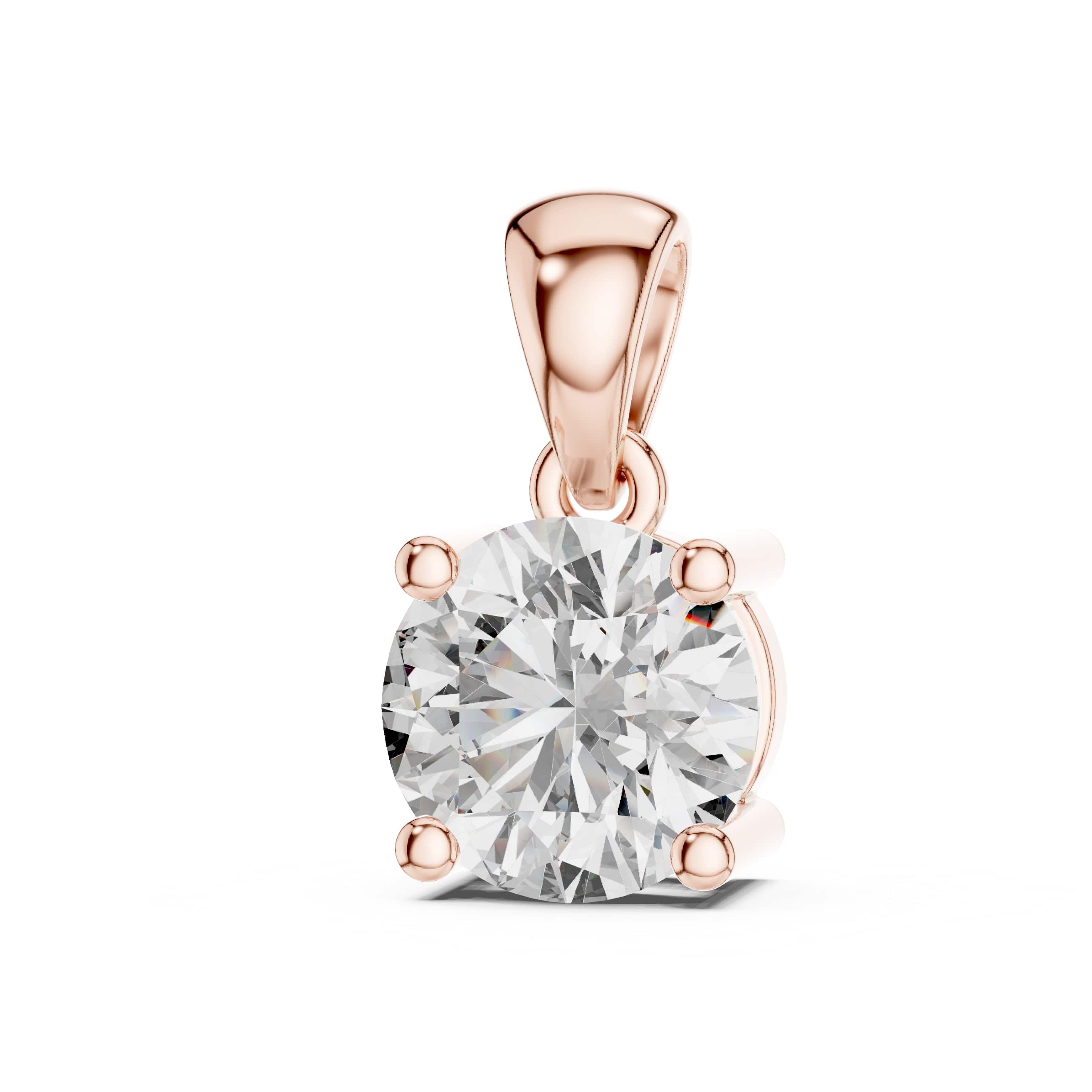Minimalist Round Solitaire Pendant - 1.00 CT • 6.6mm Stone • Classic Four-Prong Charm for Everyday Elegance