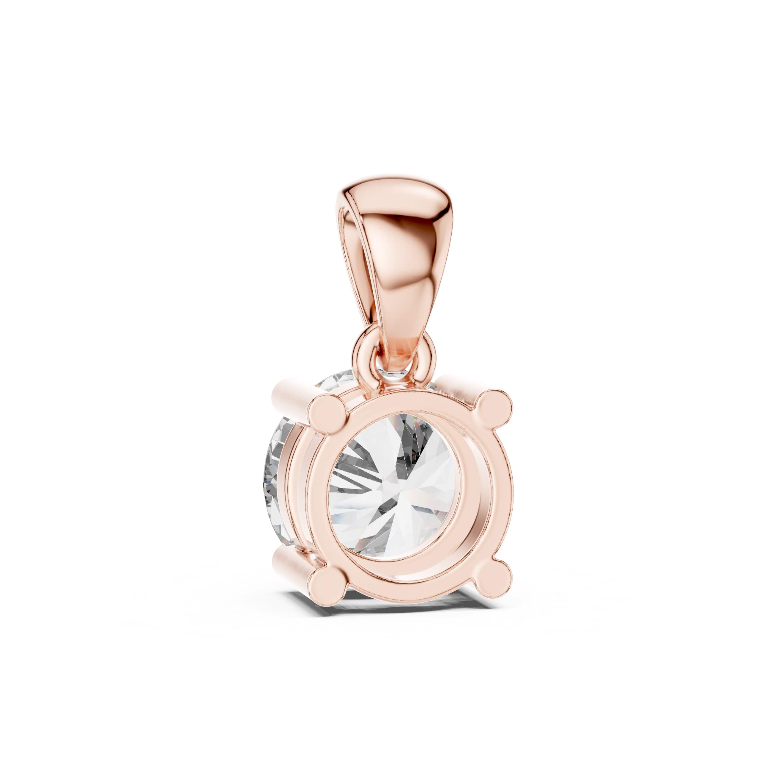 Minimalist Round Solitaire Pendant - 1.00 CT • 6.6mm Stone • Classic Four-Prong Charm for Everyday Elegance