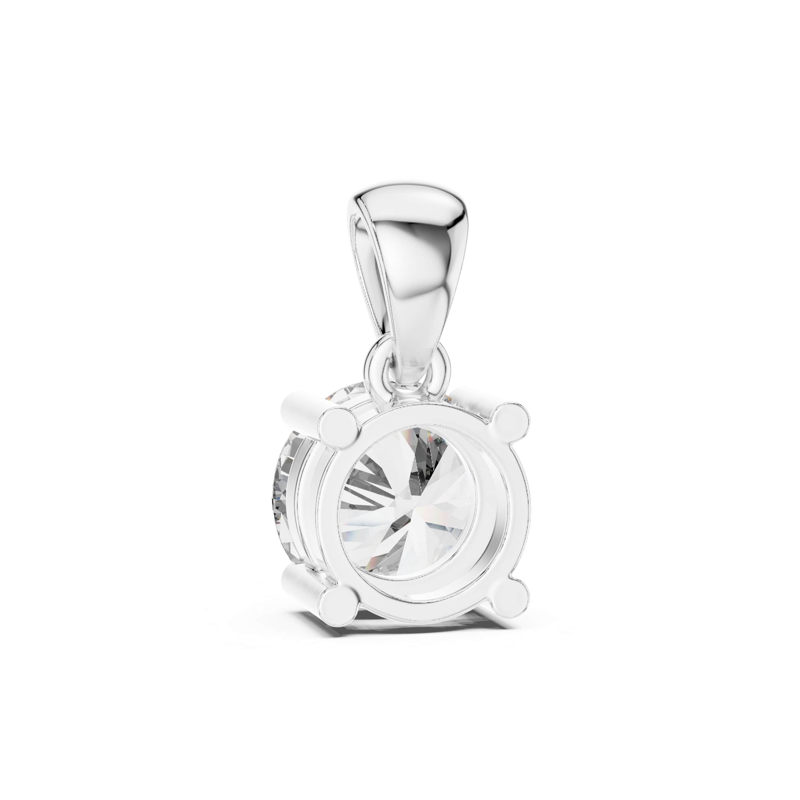 Minimalist Round Solitaire Pendant - 1.00 CT • 6.6mm Stone • Classic Four-Prong Charm for Everyday Elegance