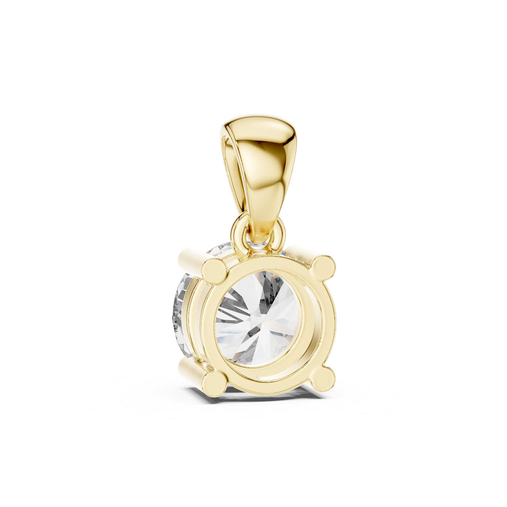 Minimalist Round Solitaire Pendant - 1.00 CT • 6.6mm Stone • Classic Four-Prong Charm for Everyday Elegance