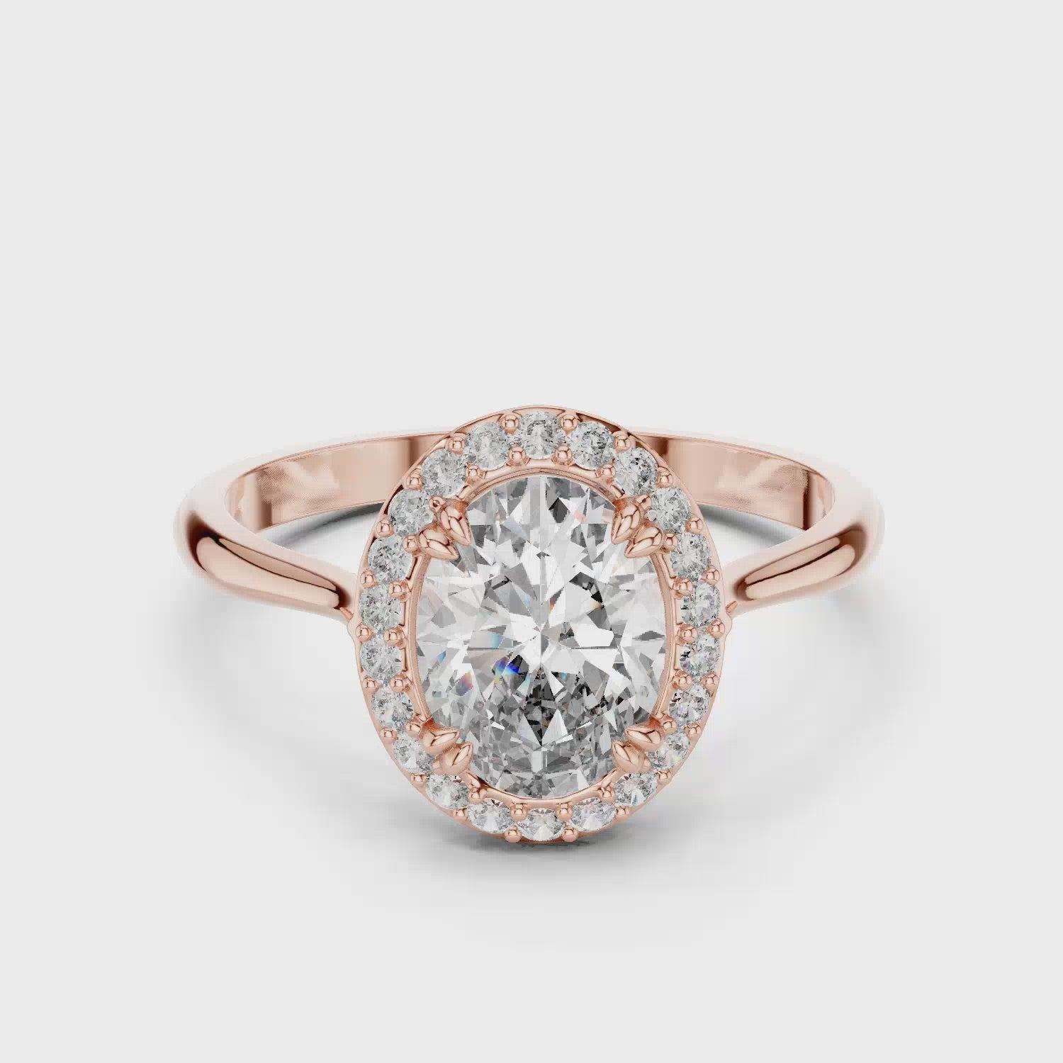 Elisora Oval Halo Engagement Ring | Classic Oval Cut with Diamond Halo | Moissanite or Lab Diamond in 10K/14K Gold or Silver