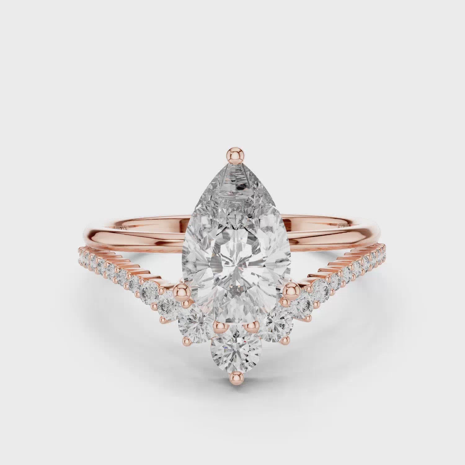 Marquise Cut Halo Moissanite Engagement Ring with Dual Pavé Bands - 2.00 CT Elegant Split Design in 10K/14K Gold or Silver | The Elisora Jewels