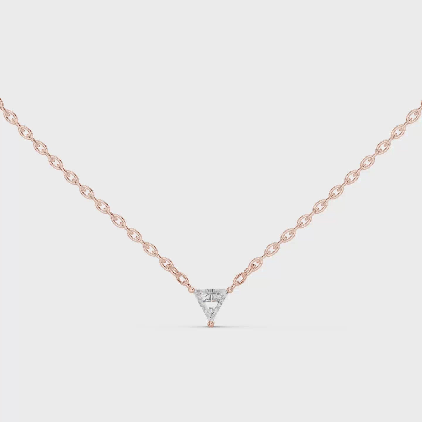 Minimalist Trillion-Cut Pendant Setting - 0.74 CT Triangle Solitaire Frame | Low-Profile DIY Necklace Component