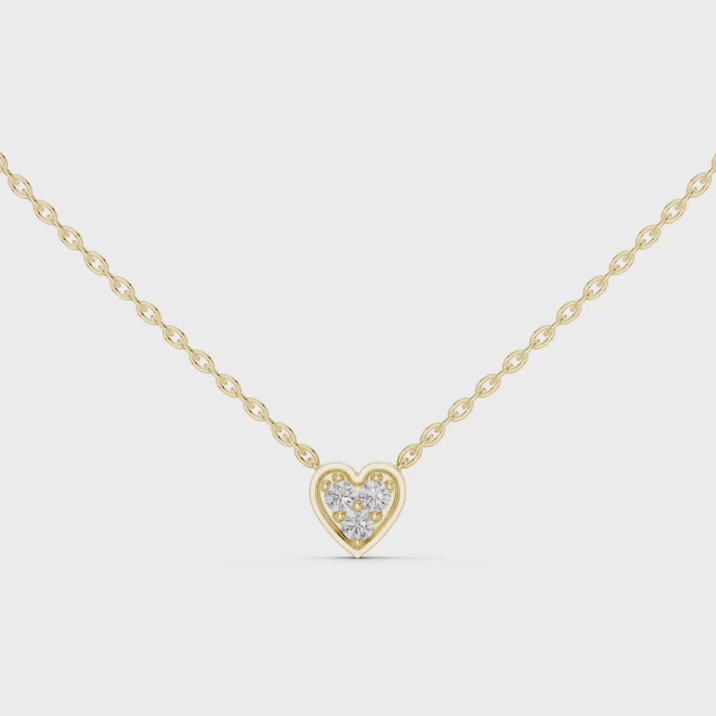 Heart Cluster Diamond Pendant with Round Brilliant Stones - 0.360 CT Dainty Everyday Necklace | The Elisora Jewels