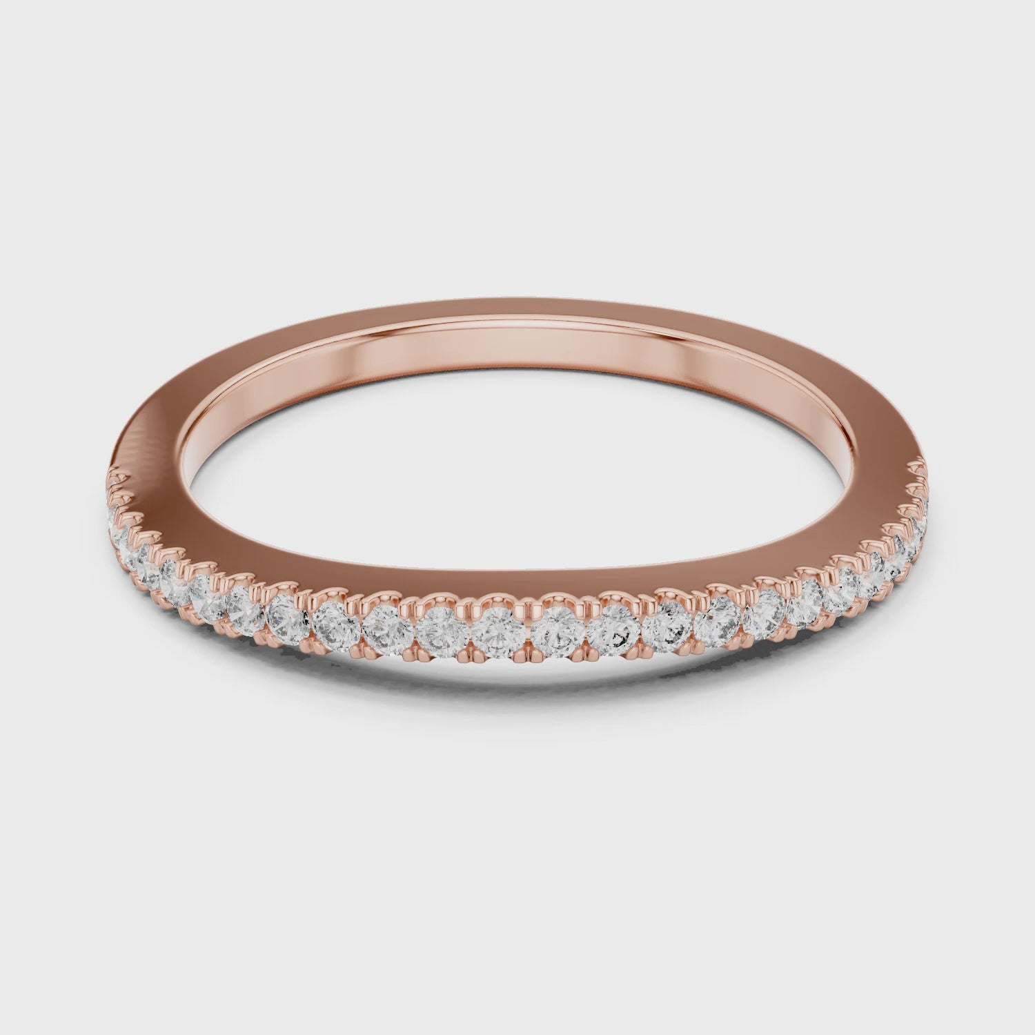 Classic Moissanite Half-Eternity Band for Women - Dainty Stackable Wedding & Anniversary Ring in 925 Silver or 10K/14K Gold | The Elisora Jewels