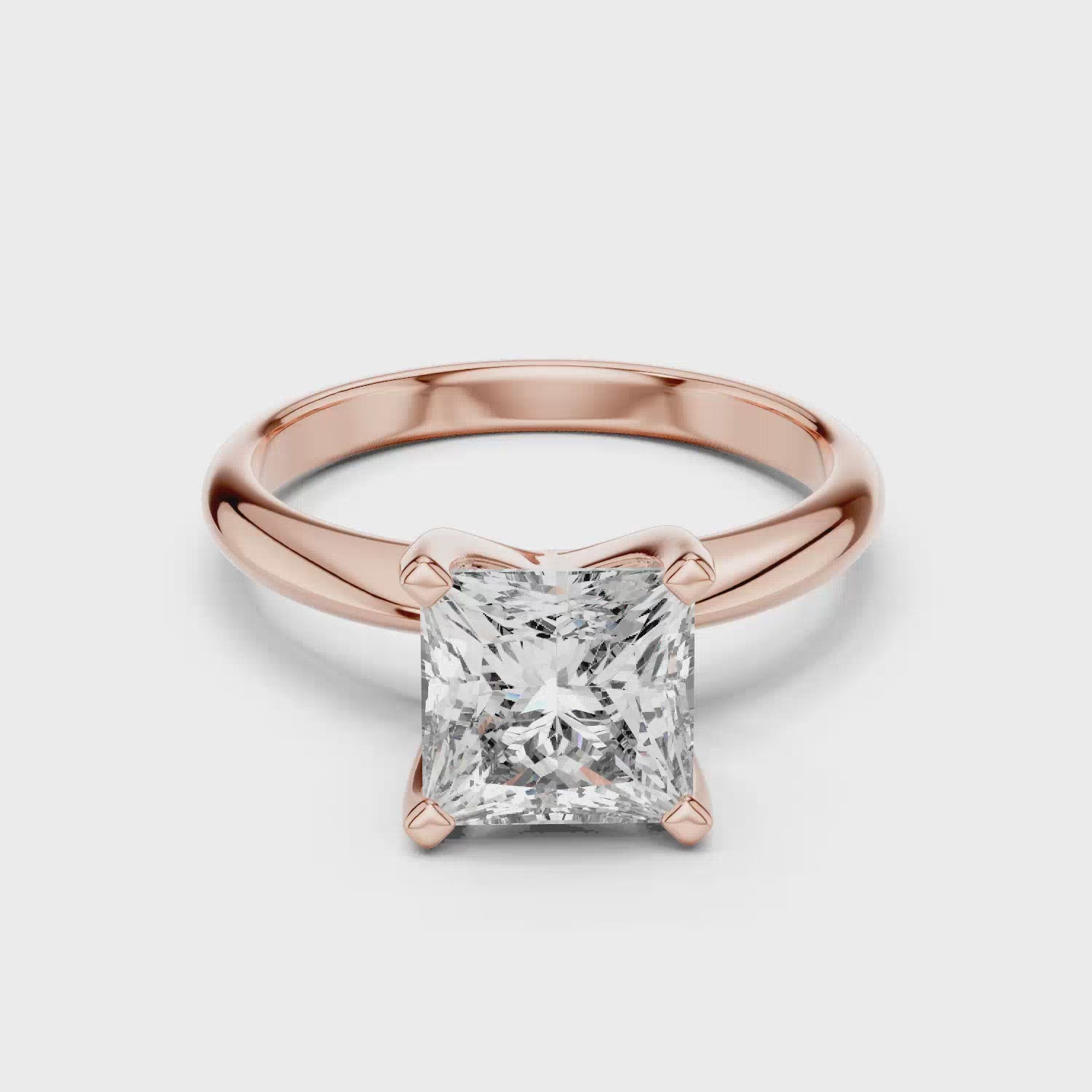 Princess Cut Moissanite Solitaire Engagement Ring with Four-Prong Cathedral Setting - 2.00 CT Timeless Design in 10K/14K Gold or 925 Silver | The Elisora Jewels
