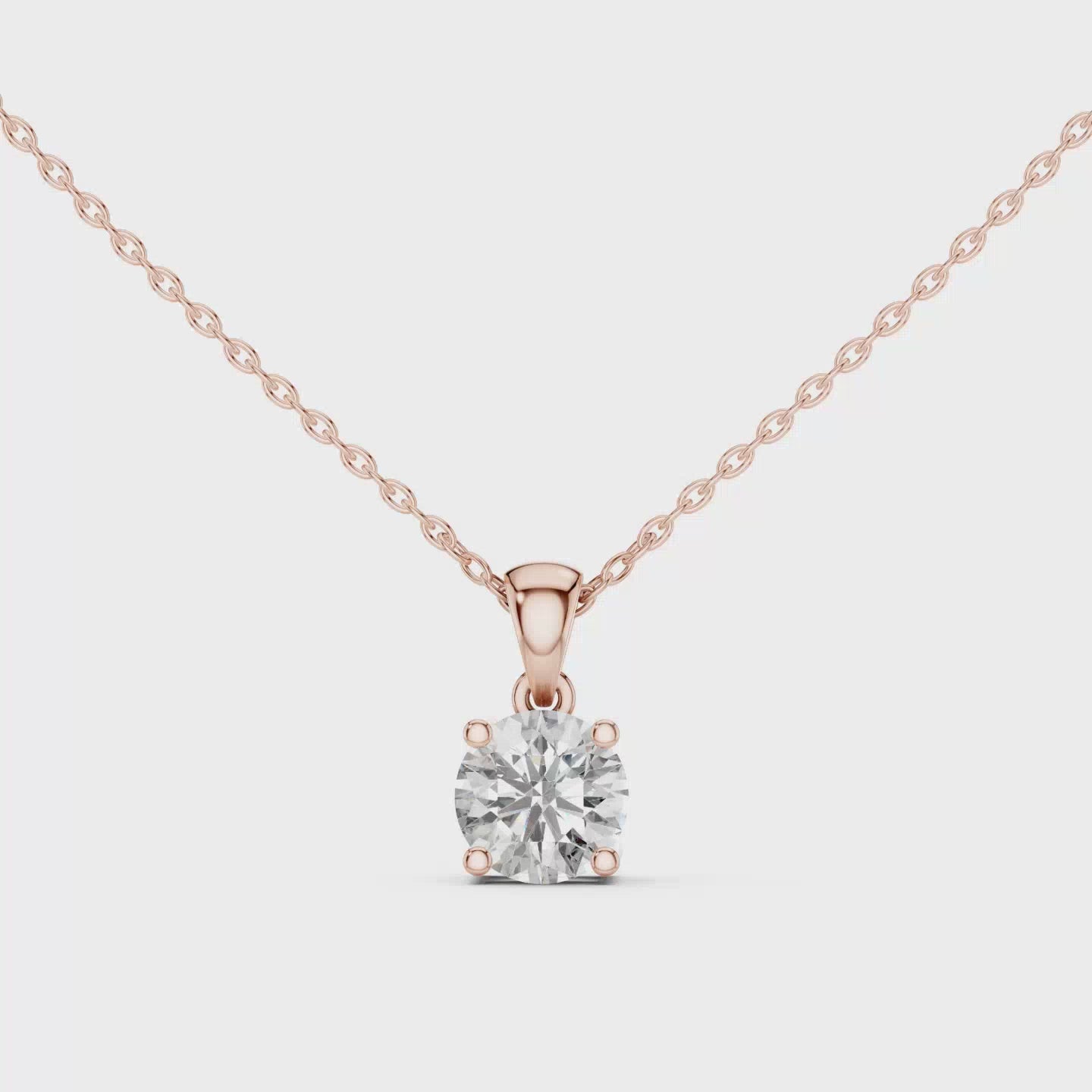 Minimalist Round Solitaire Pendant - 1.00 CT • 6.6mm Stone • Classic Four-Prong Charm for Everyday Elegance